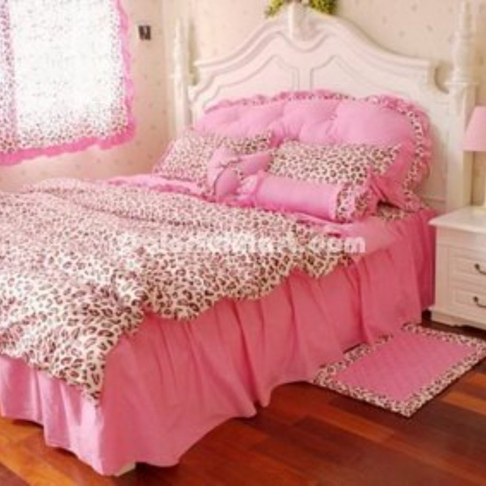Full Size Pink Cheetah Bed Set